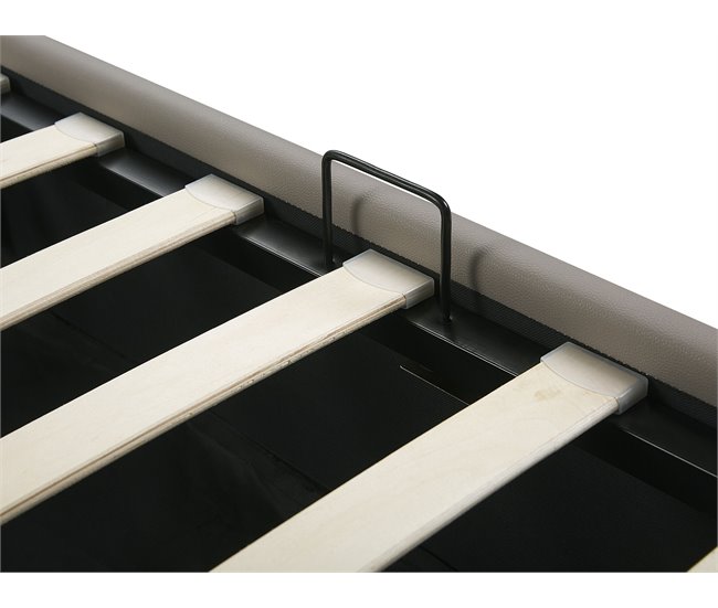 Beliani Cama com estrado Pele sintética ROCHEFORT 150x214 Cinza Escuro