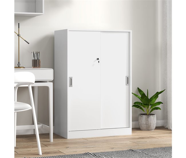 Armário de arquivo Painel de partículas E1 HOMCOM Branco