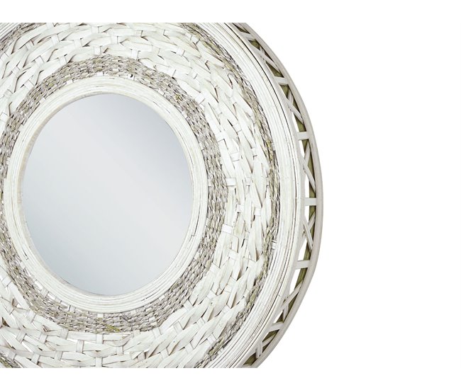 Beliani Espelho decorativo SOLEDAD Branco/ Bege