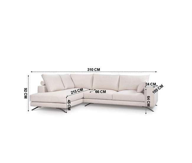 Sofá de canto MERCURY Bege