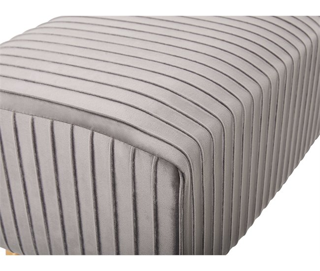 Beliani Tamborete Veludo PATERSON 118x40 Cinza Claro