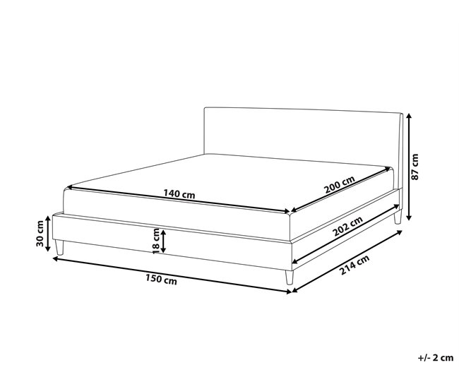 Beliani Cama com estrado Poliéster FITOU 150x214 Areia
