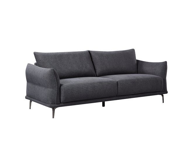 Sofá fixo de 3 lugares ALIX cor cinzento escuro Cinza Escuro