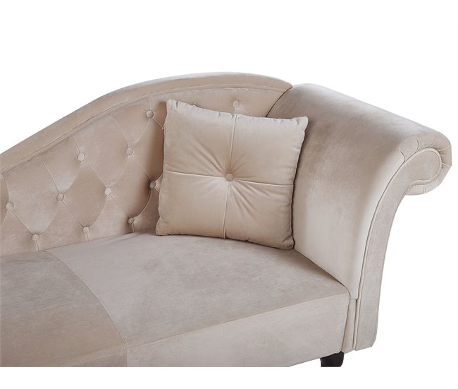 Beliani Chaise longue derecho Terciopelo LATTES Azul/ Verde