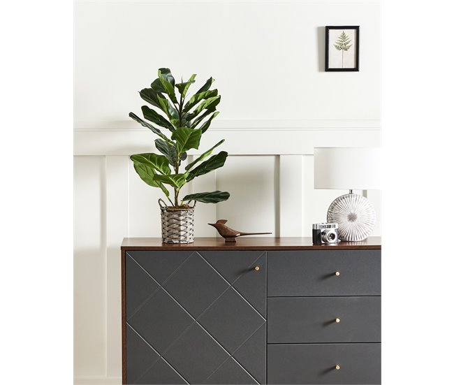Beliani Planta artificial FIDDLE LEAF TREE Verde