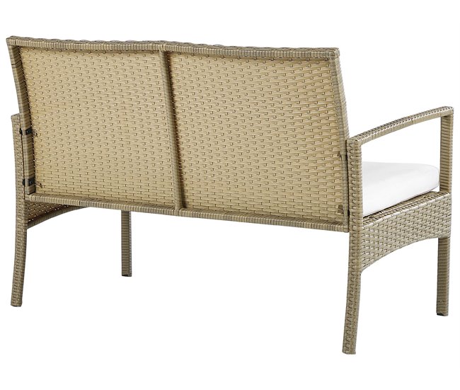 Beliani Conjunto lounge Ratan sintético MARSALA Bege