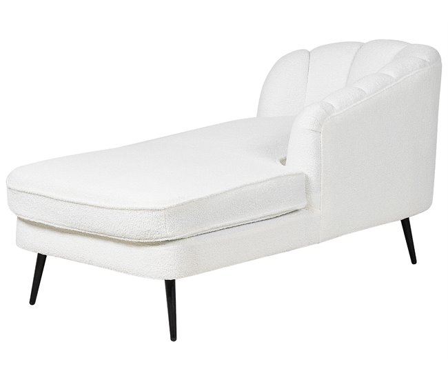 Beliani Chaise longue Bouclé ALLIER Bege