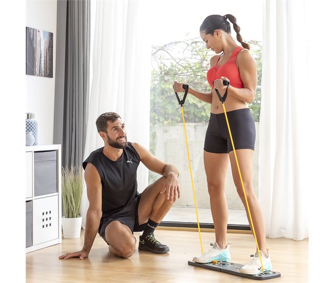 Prancha de flexões push-up com fitas de resistência de guia de exercícios Preto