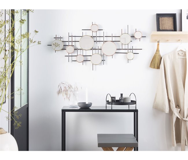 Beliani Espelho decorativo IBOS Preto