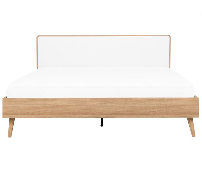 Beliani Cama com estrado MDF SERRIS 188x215 Castanho