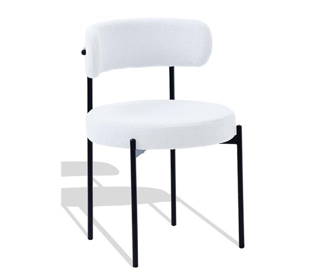 Cadeira de veludo de peluche - Lennin Branco