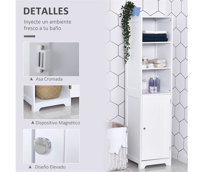 Armário de banheiro MDF kleankin, casa - casa de banho 40 Branco
