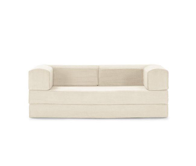 Sofá cama 3 lugares viela cor bege