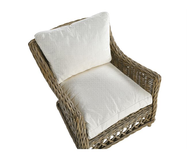 Beliani Poltrona RIBOLLA Branco/ Bege