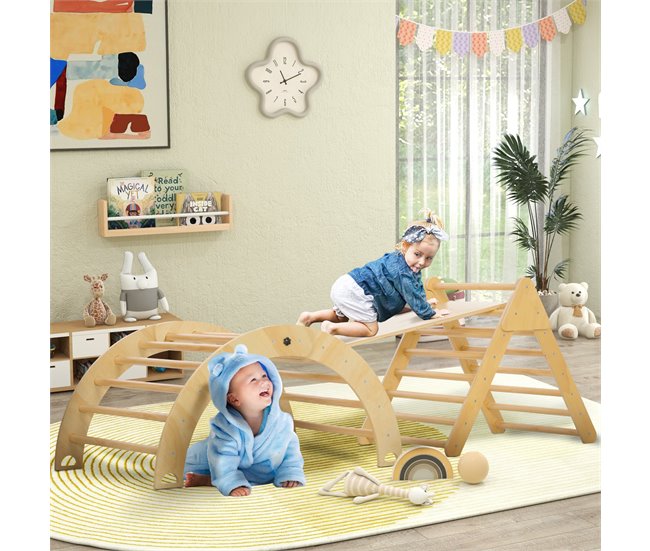 Jogo de Aprendizagem Placa de Pinho Multicamada AIYAPLAY Castanho