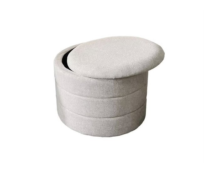 Puff redondo EVAN 45x36cm cor bege Bege