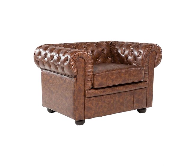 Beliani Poltrona CHESTERFIELD Bege