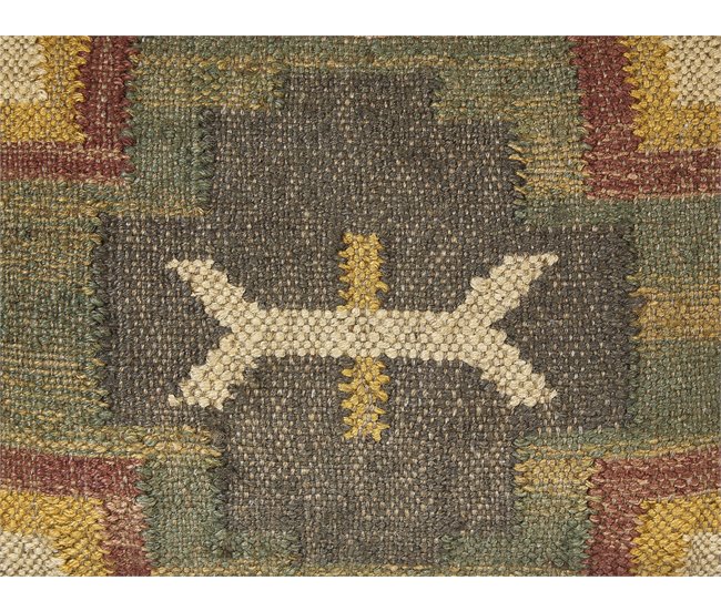 Beliani Almofada decorativa PULICAT 50x30 Verde Escuro