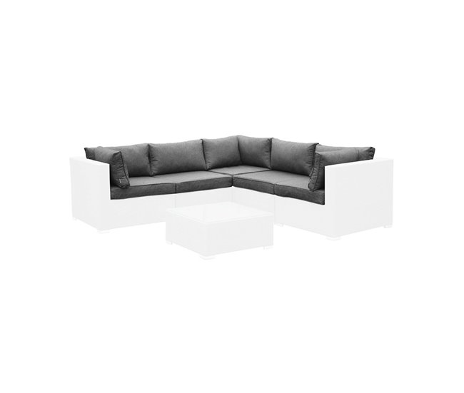 Conjunto de capas de almofadas para mobiliário de jardim Napoli - Cinza Escuro