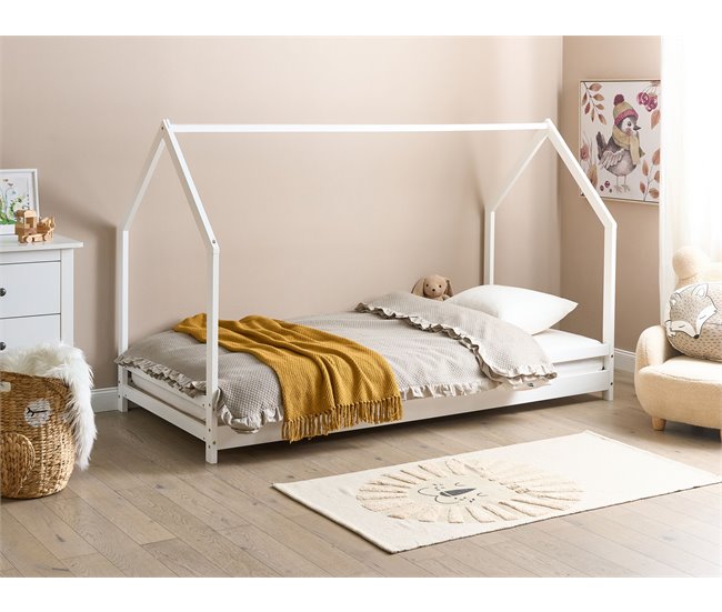 Beliani Cama com estrado Pinho APPY 205x95 Branco