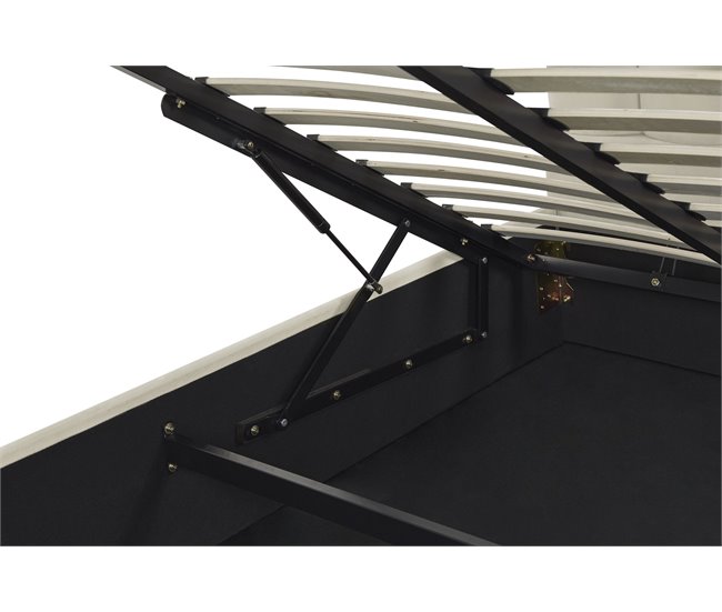 Beliani Cama com armazenamento Veludo VINCENNES 147x214 Branco/ Bege