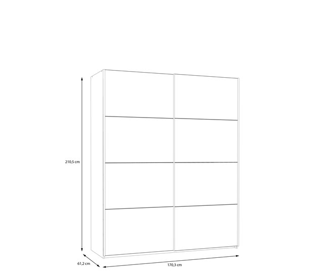 Roupeiro NEVADA portas deslizantes Cinza