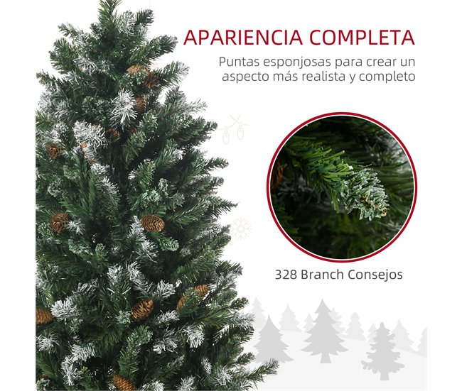 Árvore de Natal HOMCOM 830-734V00GN Verde