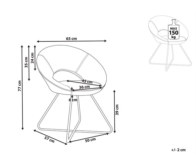 Beliani Cadeira de refeição RACHEL Creme