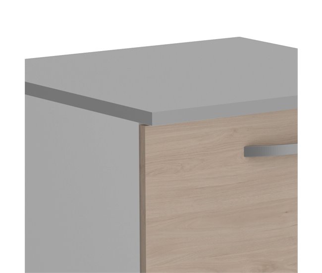 Módulo de cozinha inferior Eko A Armário Jackson Branco/ Madeira