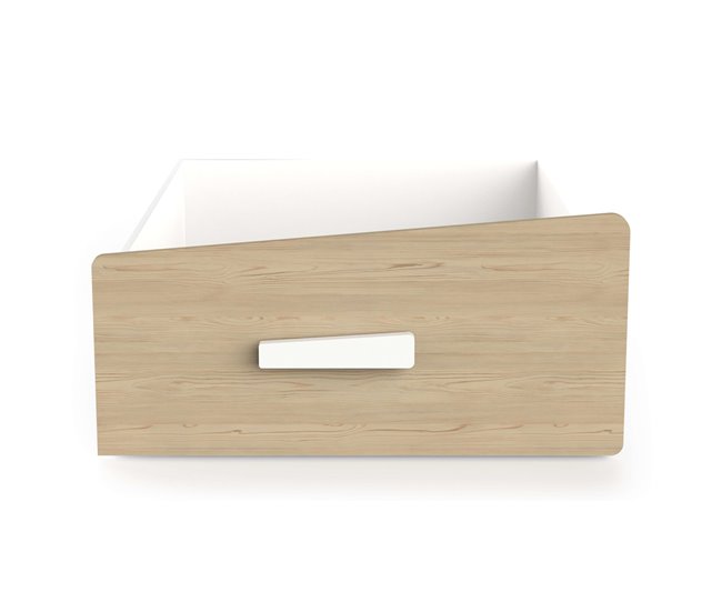 Cabana infantil com gaveta baixa Branco/ Madeira