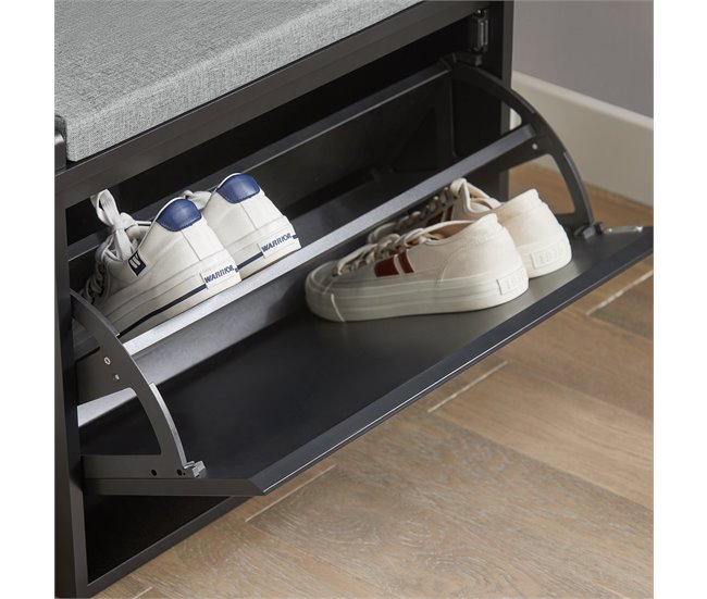 Banco de sapatos com 1 aba SoBuy FSR98-SCH 62 Preto