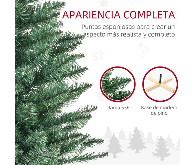 Árvore de Natal HOMCOM 830-747V01GN Verde Escuro