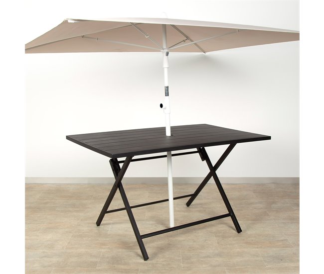 Aktive Mesa de jardim dobrável em aço para 4 pessoas Preto