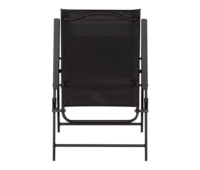 Aktive Pacote de 2 cadeiras de jardim dobráveis finas com braços Preto