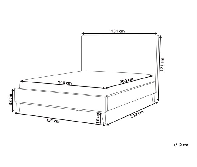 Beliani Cama com estrado Veludo BAYONNE 151x212 Branco/ Bege
