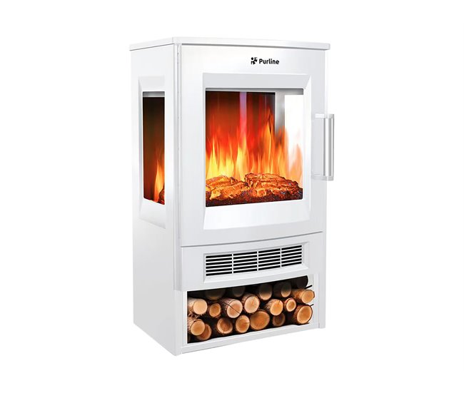 Fogão elétrico de chão de grandes dimensões com controlo WiFi App Branco