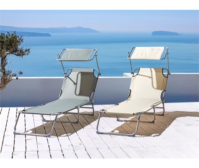 Beliani Cadeira lounge/relax FOLIGNO Cinza