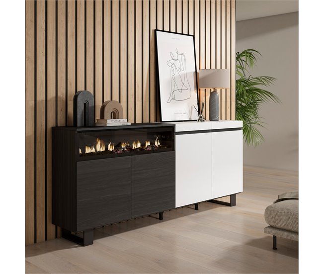 Aparadores para sala 200 Branco/ Preto