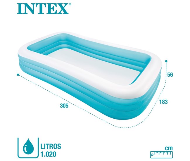 Piscina insuflável INTEX retangular 305x183x56 cm - 999 l. Azul