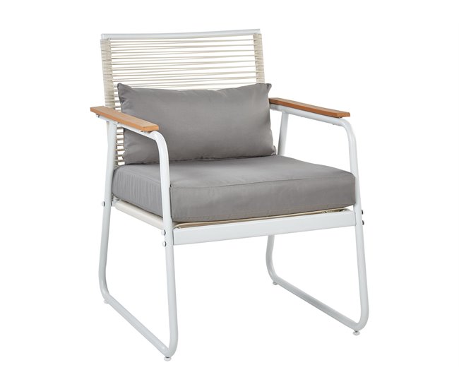 Beliani Conjunto lounge Aço POMONTE Branco
