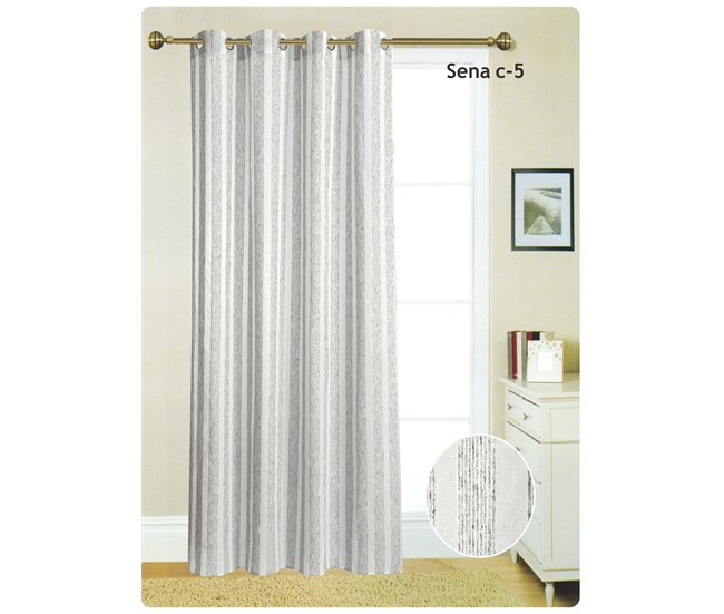 Cortina ollados SENA 140X260 cm Cinza