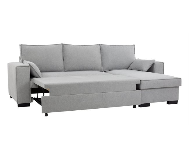 Chaise longue com cama MARLON reversível 3 lugares cinza Cinza