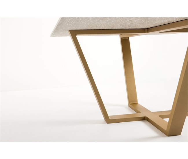 Mesa de centro com efeito mármore EXCALIBUR Branco