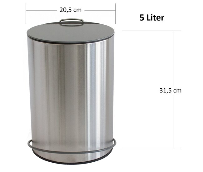 Lata de lixo com um pedal de 5l Branco
