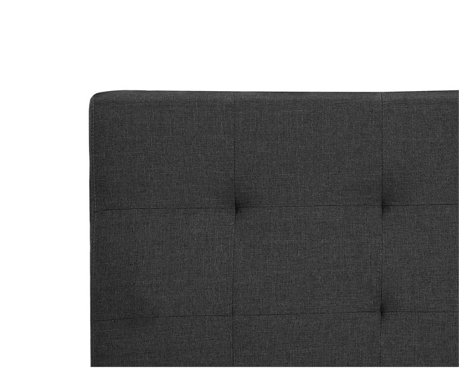 Beliani Cama com armazenamento Poliéster ROCHELLE 153x213 Cinza Escuro