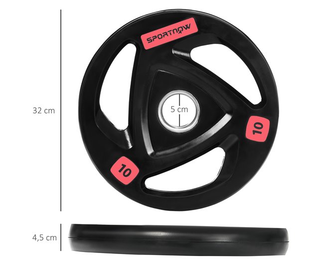 Discos de Musculação Metal e Borracha SPORTNOW Preto