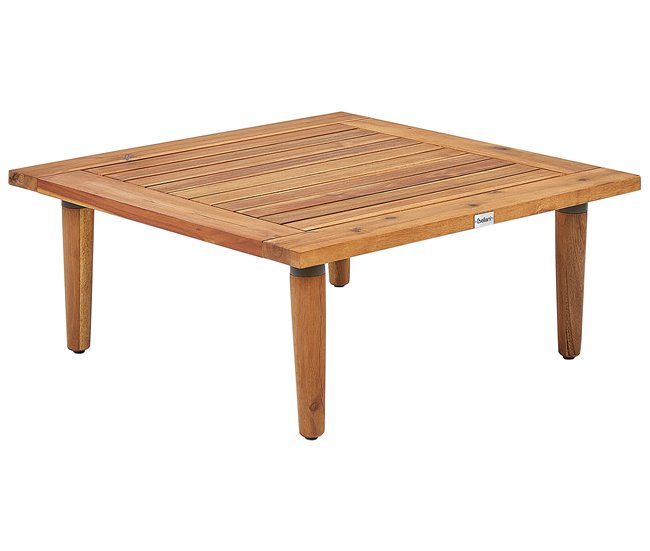 Beliani Conjunto lounge Madeira de acácia Creme