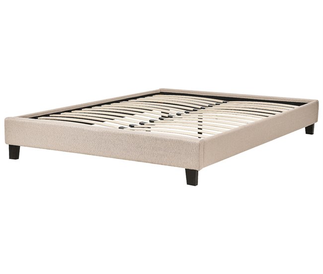 Beliani Cama com estrado Poliéster ROANNE 149x211 Bege