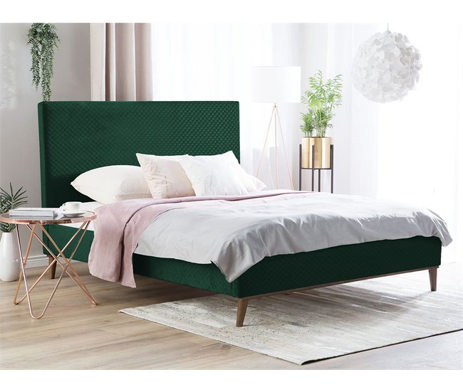 Beliani Cama com estrado Veludo BAYONNE 171x212 Cinza Claro