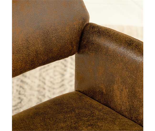 Cadeira de jantar giratória estofada Castanho